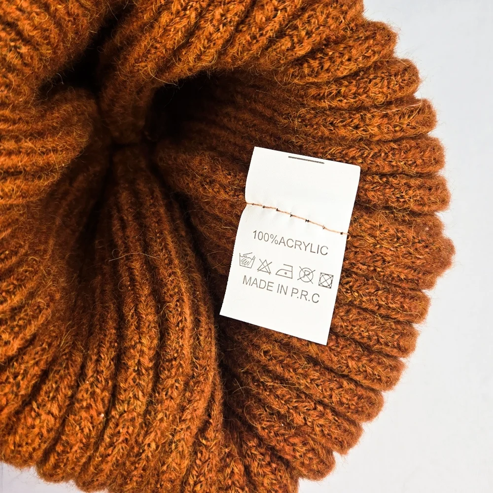 NWT Virginia Wolf Fallon Pom Pom Knit Hat, Tumeric